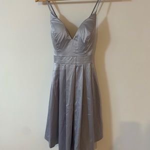 Fashion Nova Fit and Flare Silver Dress